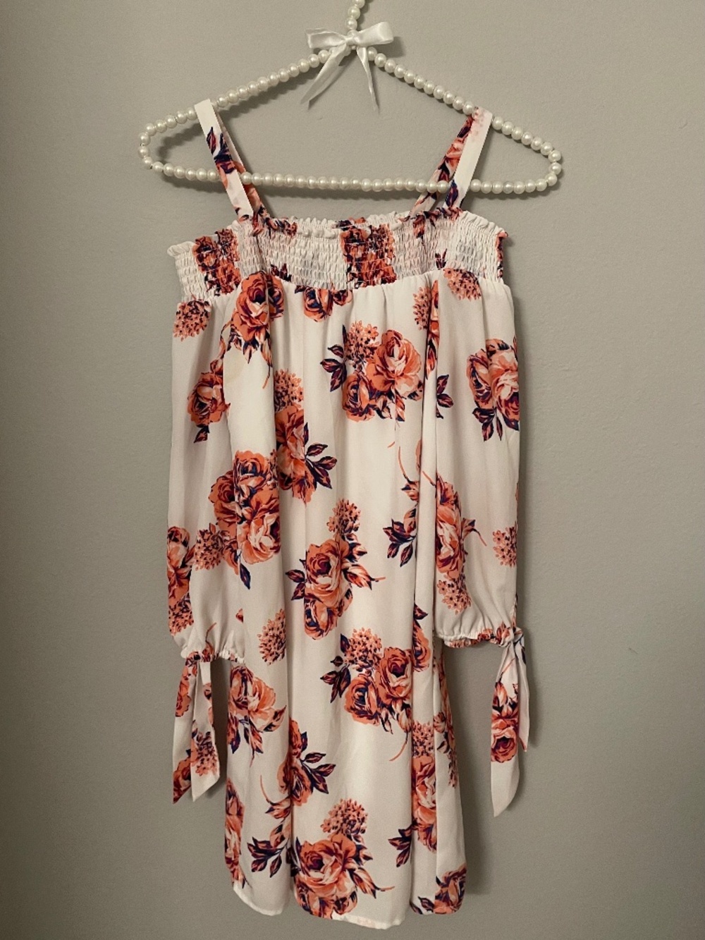 As U Wish White Floral Off-the-Shoulder Dress